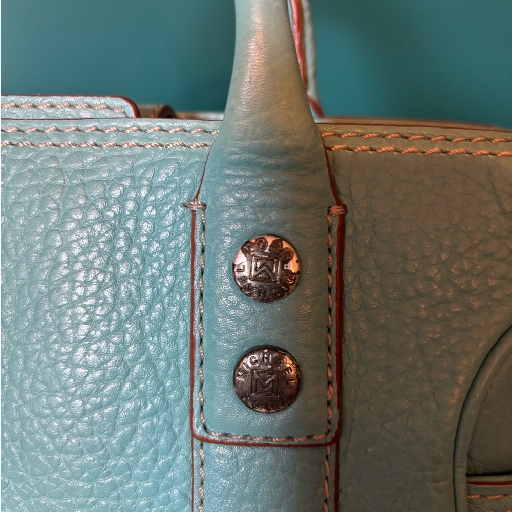 Michael Kors Blue Leather Satchel with Structured Design - Picture 3 of 8